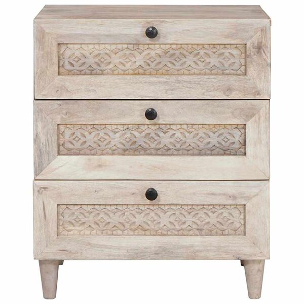 vidaXL Bedside Cabinet Beige 50 x 33 x 62 cm Solid Acacia wood