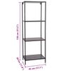 H&S Collection 3-tier Open Cabinet 45x30x130 cm Black