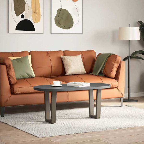 vidaXL Coffee Table Legs V-Shape 2 pcs Natural Steel 38x(42-43.3) cm Steel