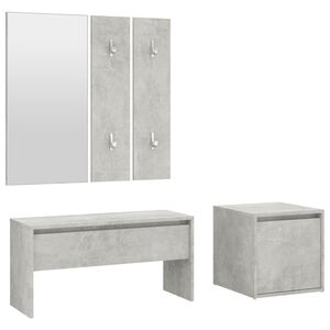 vidaXL Hallway Furniture Set Concrete Grey Engineered Wood