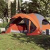 vidaXL Family Tent Cabin 6-Person Grey and Orange Waterproof