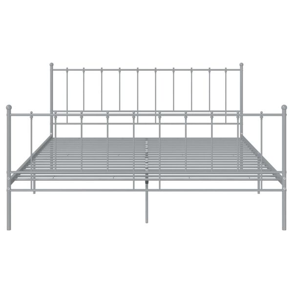 vidaXL Bed Frame without Mattress Grey Metal 200x200 cm