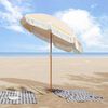 vidaXL Beach Parasol Yellow and White 160 x 160 x 196 cm