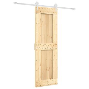 vidaXL Sliding Door Natural and White 70 x 210 cm Solid Pine Wood