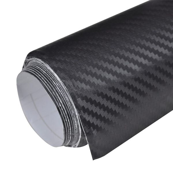 vidaXL Car Film 3D Black 100x150 cm