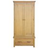 vidaXL Wardrobe with 1 Drawer 90x52x183 cm Solid Oak Wood