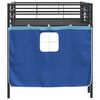 vidaXL Kids'Loft Bed Frame with Curtains Black and Blue 90 x 200 cm