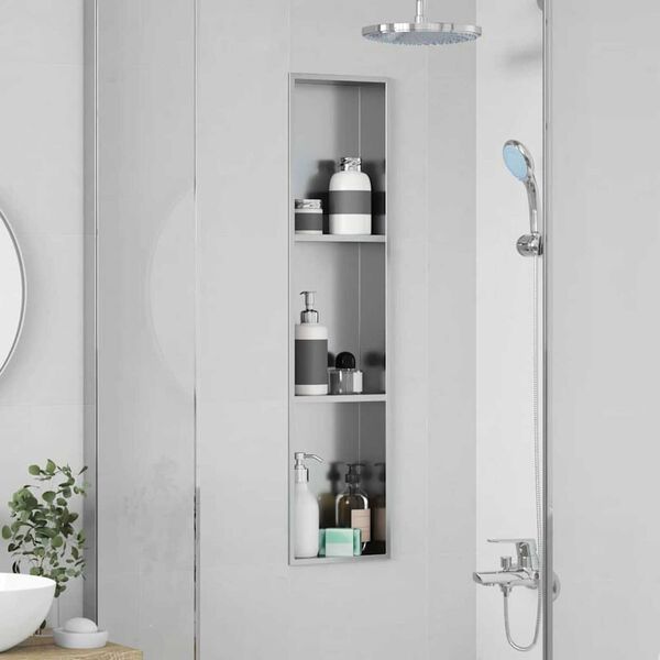 vidaXL Shower Niche Silver 90 x 20 x 9.5 cm Stainless Steel