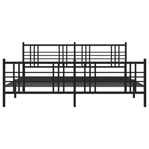 vidaXL Metal Bed Frame without Mattress with Footboard Black 193x203cm