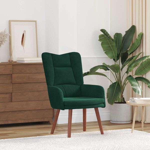 vidaXL Armchair Dark Green 63 x 67 x 94 cm Velvet