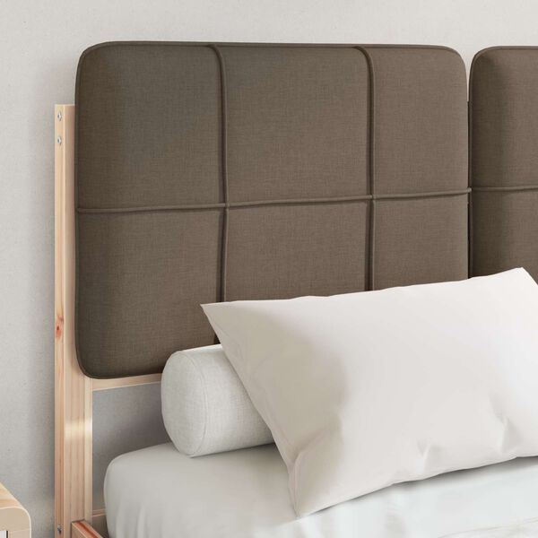 vidaXL Bed Frame with Upholstered Headboard Taupe 120 x 190 cm