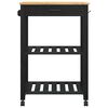 vidaXL Kitchen Trolley Plain Black 88.5 x 40 x 60 cm