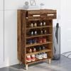 vidaXL Shoe Cabinet Plain Old Wood 60 x 35 x 105 cm Engineered Wood