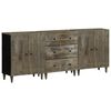 vidaXL 3 Piece Sideboards Light Grey 60x33.5x75 cm Solid Wood Mango