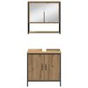 vidaXL Bathroom Furniture Set with Shelf 4 pcs Brown Engineered wood