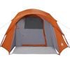 vidaXL Family Tent Cabin 6-Person Grey and Orange Waterproof