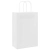 vidaXL Paper Bags 250 pcs with Handles White 21x11x31 cm