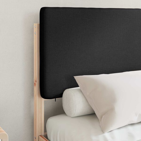 vidaXL Bed Frame with Upholstered Headboard Black 120 x 200 cm