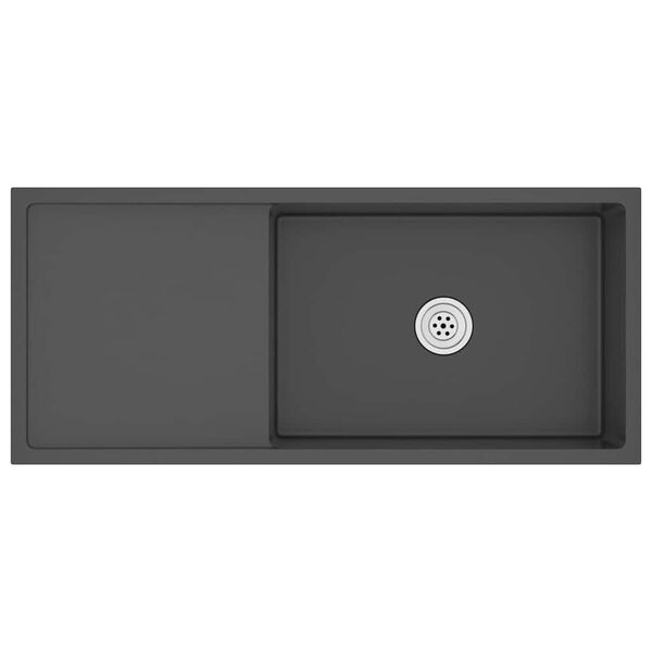 vidaXL Handmade Kitchen Sink Black Stainless Steel