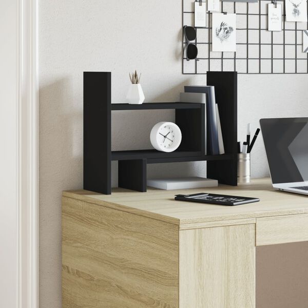 vidaXL Desk Organiser Black 38.5x17x39 cm Engineered wood