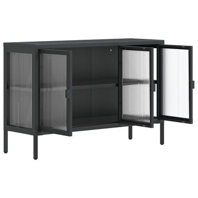vidaXL Sideboard Black 105x35x70 cm Glass and Steel