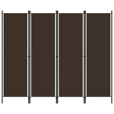 vidaXL 4-Panel Room Divider Brown 200x180 cm