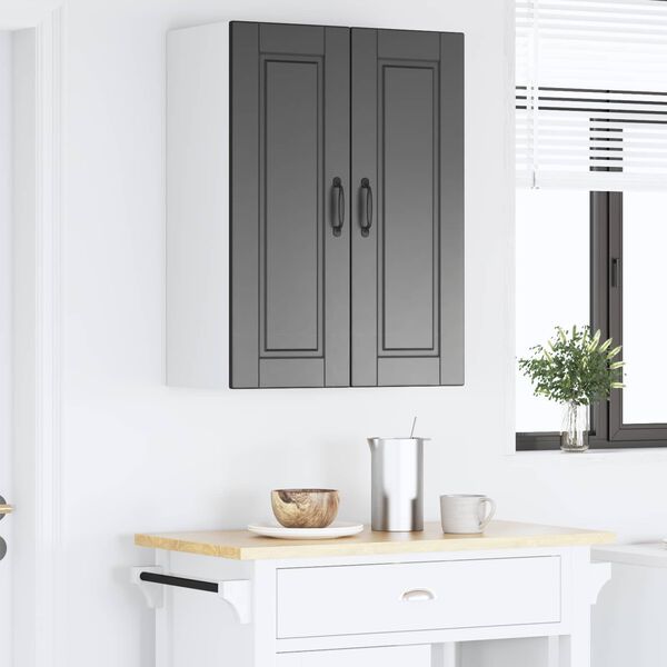 vidaXL Kitchen Cabinet with Door Black 60 x 31 x 80 cm Engineered Wood
