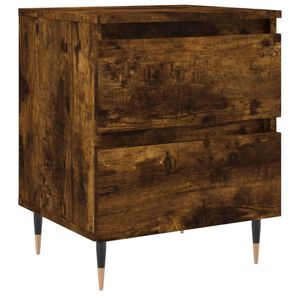 vidaXL Bedside Cabinet Smoked Oak 40x35x50 cm Engineered Wood