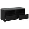 vidaXL Hall Bench with Cushion with Drawer Black Oak 100 x 38 x 46 cm
