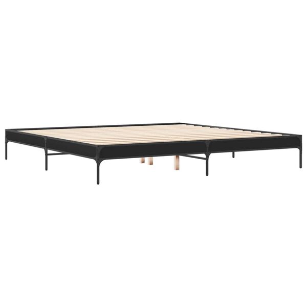 vidaXL Bed Frame without Mattress Black 200x200 cm