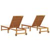 vidaXL Sun Lounger 2 pcs Brown 53 x 202 x 89cm Solid Acacia wood