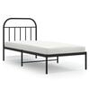 vidaXL Metal Bed Frame without Mattress with Headboard Black 90x200cm