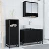 vidaXL Bathroom Furniture Set 3 pcs Black Oak Engineered Wood