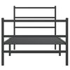 vidaXL Metal Bed Frame without Mattress with Footboard&nbsp;Black 90x190cm