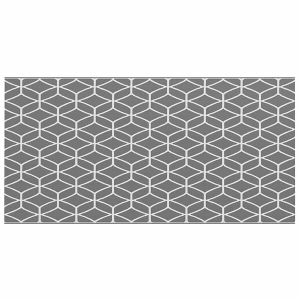 vidaXL Outdoor Rug Geometric ARAKIL Grey and White 500 x 250 cm