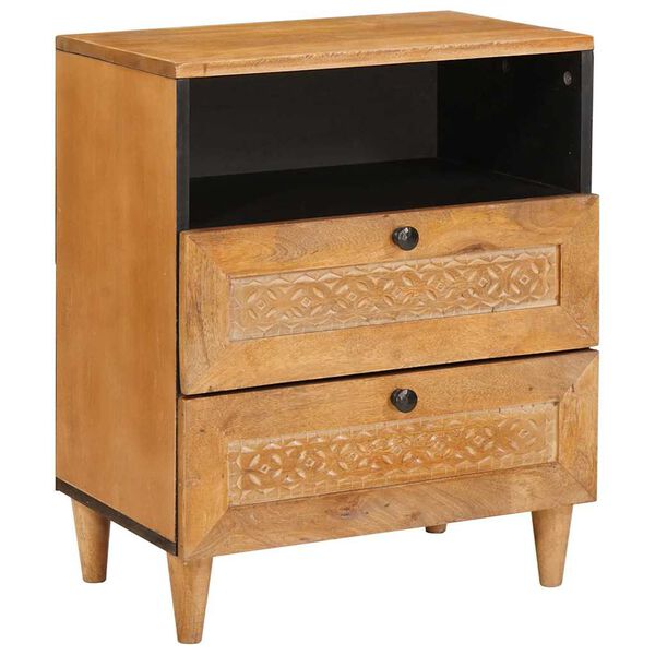 vidaXL Bedside Cabinet Light Brown 50 x 33 x 62 cm Solid Acacia wood