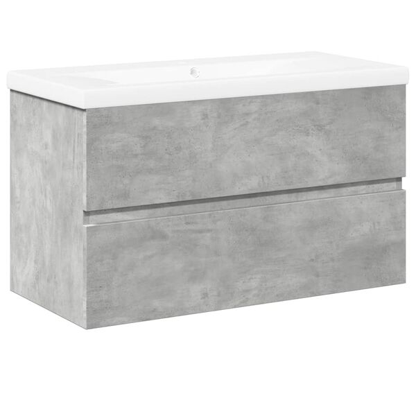 vidaXL 2 Piece Bathroom Furniture Set Concrete Grey Engineered Wood