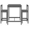 vidaXL 3 Piece Garden Bar Set Grey Solid Wood Pine