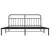 vidaXL Metal Bed Frame without Mattress with Headboard Black 200x200cm