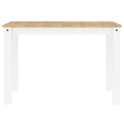 vidaXL Dining Table Panama White 117x60x75 cm Solid Wood Pine