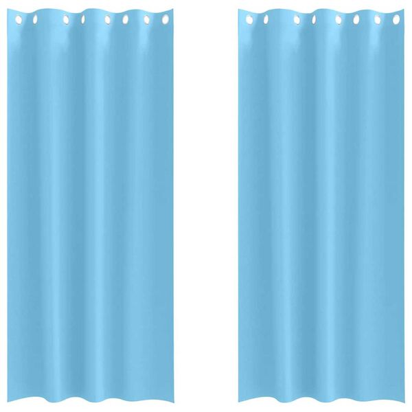 vidaXL Blackout Curtains with Rings 2 pcs Light Blue 260 x 140 cm