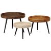 vidaXL Round Coffee Tables 3 pcs Solid Wood Mango