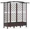 vidaXL Raised Bed with Trellis and Roof Brown 163 x 40 x 129 cm PP