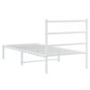 vidaXL Metal Bed Frame without Mattress with Headboard White 90x200cm