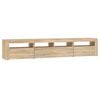 vidaXL TV Cabinet with LED Lights Sonoma Oak 210x35x40 cm