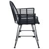 vidaXL Dining Chair 2 pcs Black 44 x 44 x 74 cm Rattan and Iron