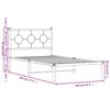 vidaXL Metal Bed Frame without Mattress with Headboard White 100x190cm