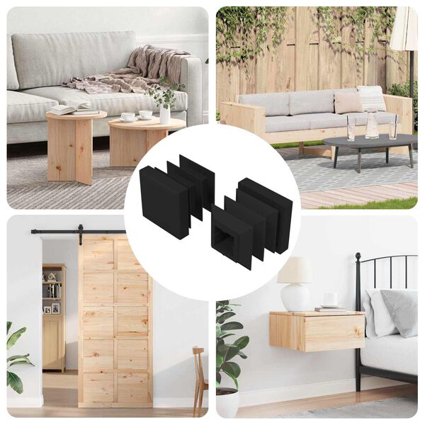 vidaXL End Caps 2 pcs Black 15 x 15 x 15 mm PP