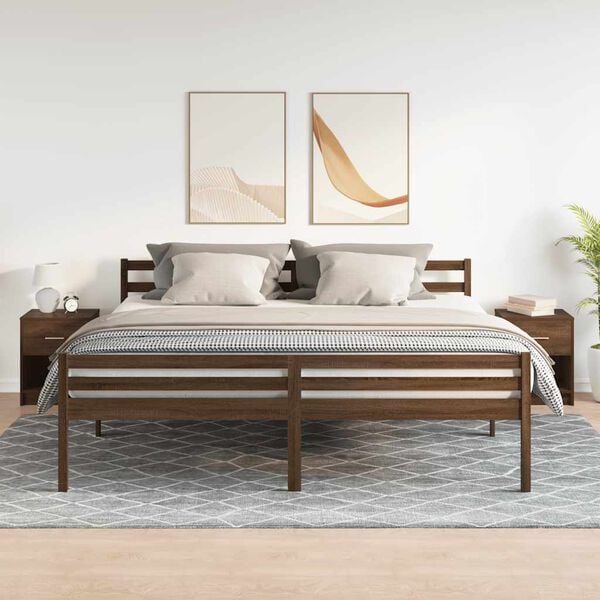 vidaXL Bedside Cabinets 2 pcs with Drawer Brown Oak 40x34x50 cm