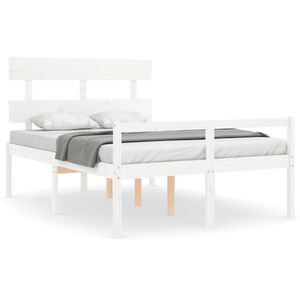 vidaXL Senior Bed without Mattress White 120x200 cm Solid Wood